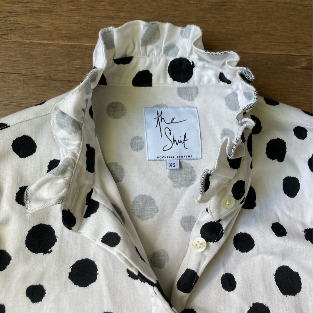The Shirt by Rochelle Behrens-LS Dalmatian Print Button Down Shirt-XS - Picture 2 of 7
